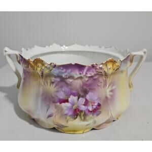Vintage Porcelain Hand Painted Jardiniere Bowl Floral Centerpiece Victorian